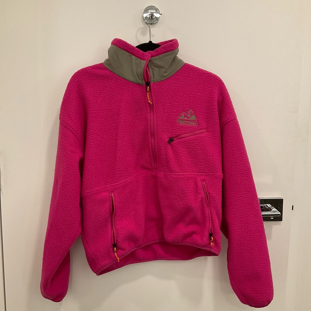 Marmot Pink and Gray Crew Neck Sweater Soft Warm Casual
